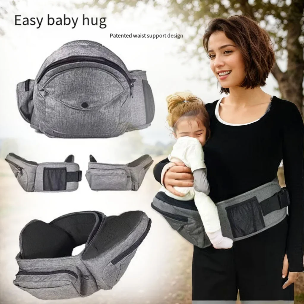 

Baby Hipseat Carrier Waist Belt Walker Toddlers Ergonomic Hip Seat with Water Bottle Pocket for Mom