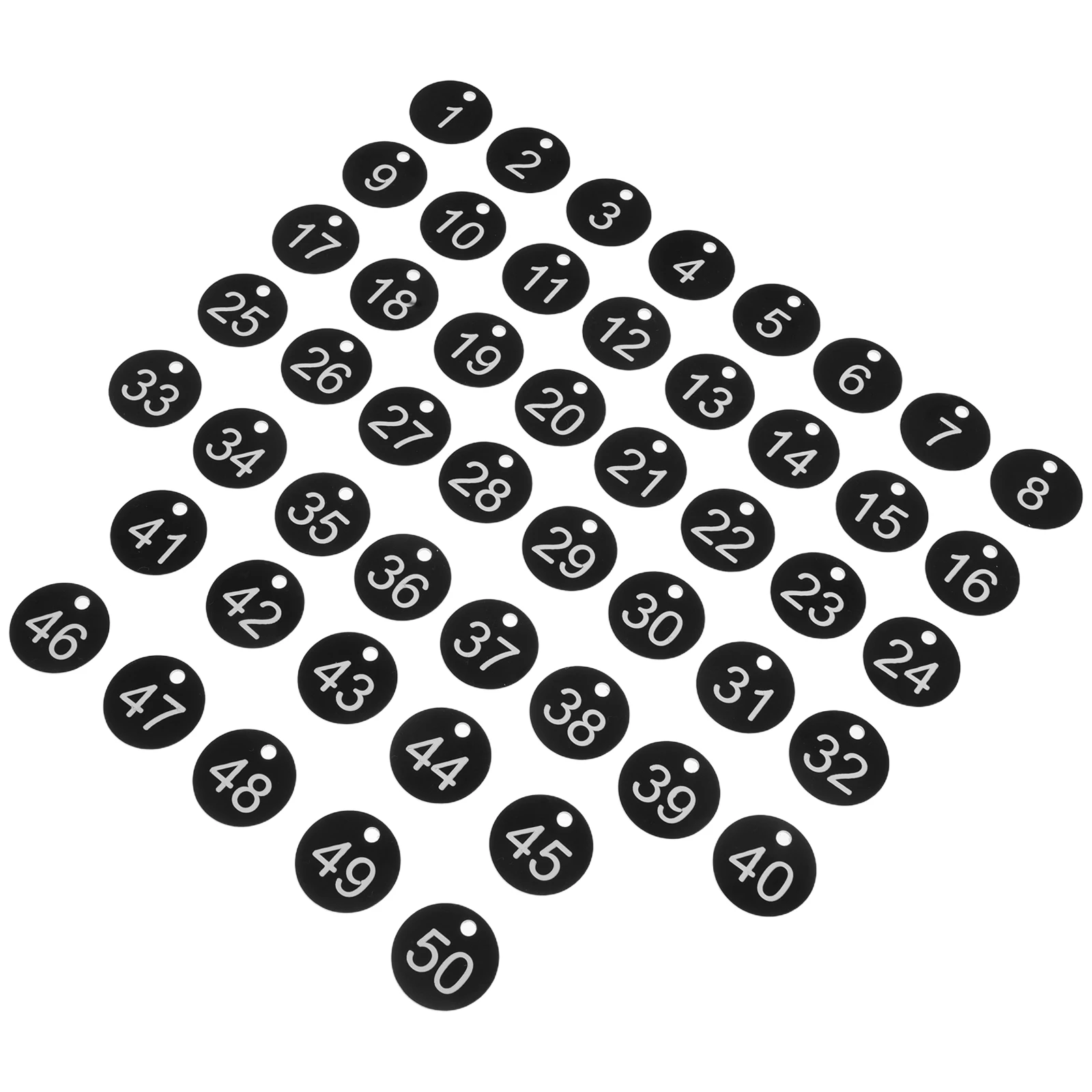 

50pcs Keychain Label Plastic Number Tags For Bag Key Organizer Round Hole Tags Reusable Engraved Number Discs Gym