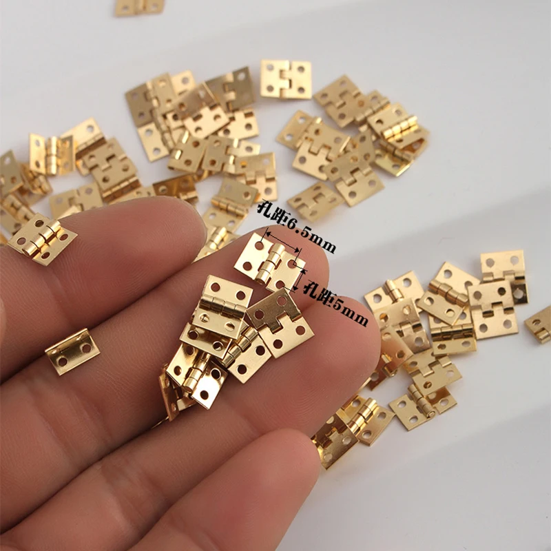 10pcs/Lot Brass Hinges Iron Decorative Hasps For DIY Leather Hardware Craft Accessories 8x10mm