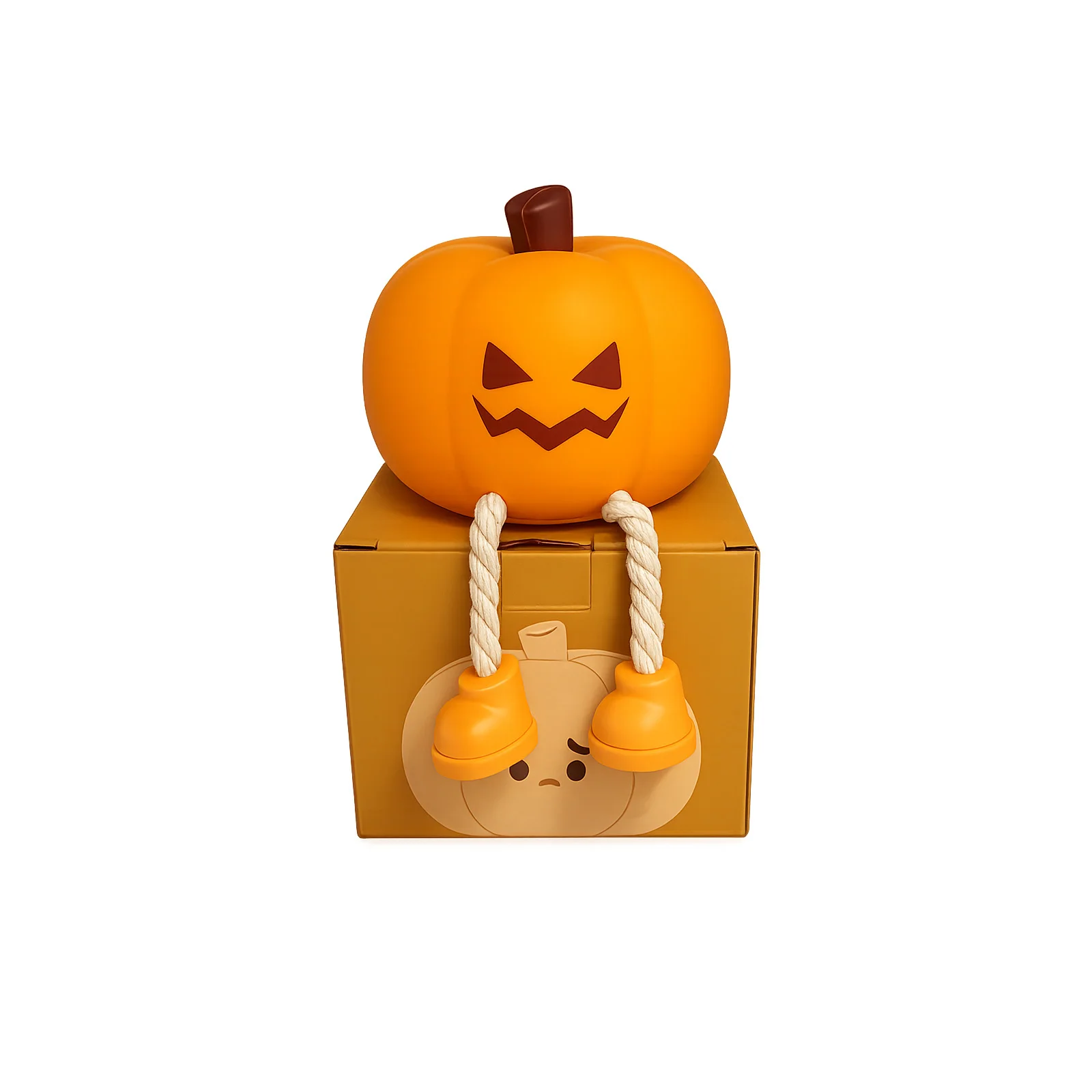 Rechargeable Halloween Pumpkin Warm Light, Spooky Jack-O-Lantern Desktop Lamp, Bedroom Home Halloween Ornament Decor