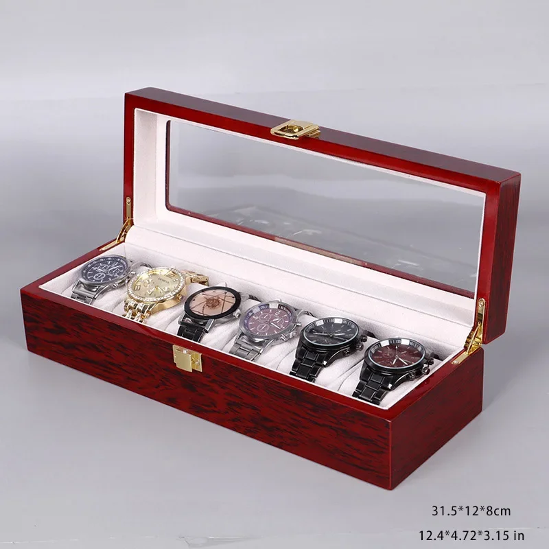 Luxury Wooden Watch Box 1/2/3/5/6/10/12 Grids Watch Organizers 6 Slots Wood Holder Boxes for Men Women Watches Jewelry Display