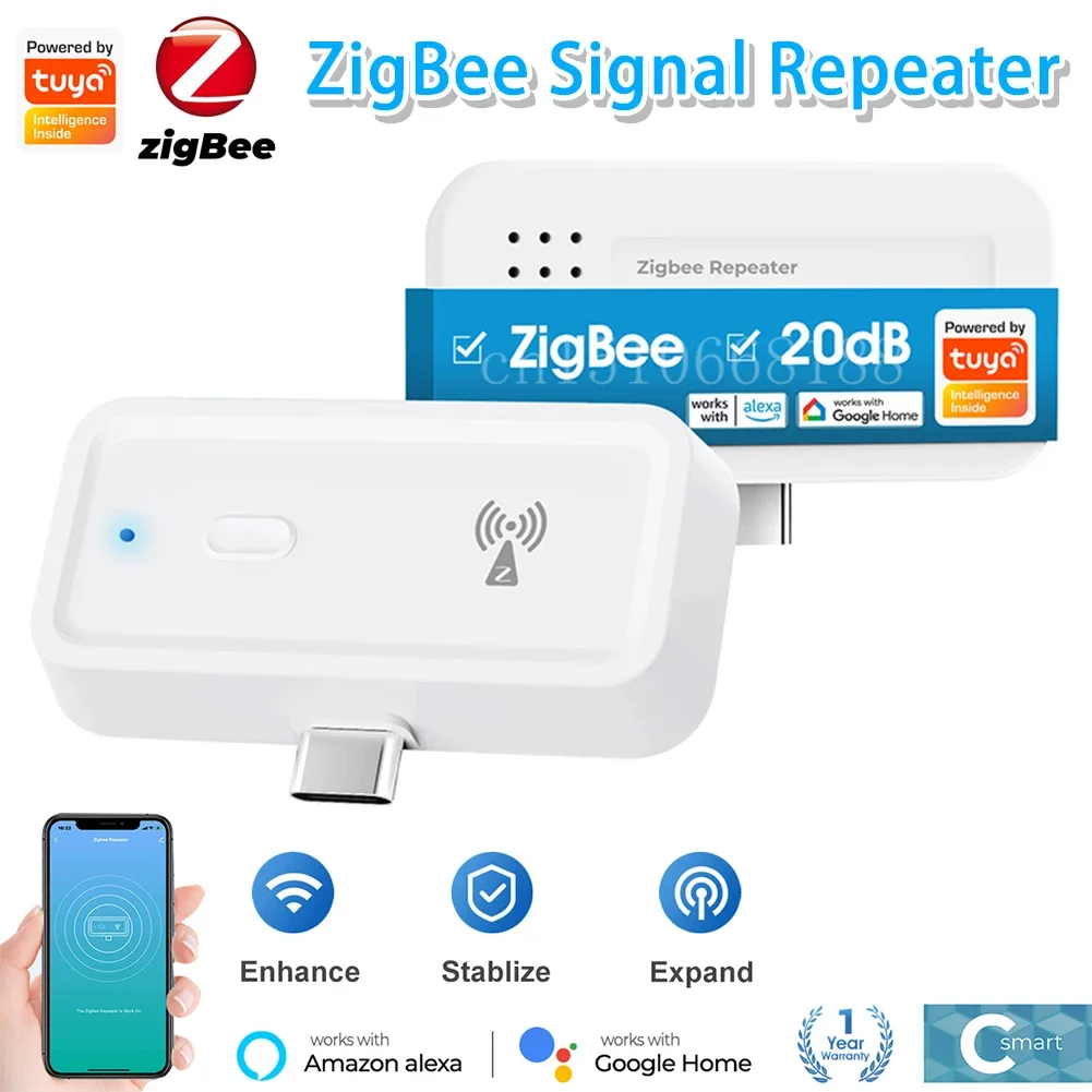ZigBee Amplifier Extender Output Power Up To 20db Type C Range Extender Work for Alexa Google Home Smart Home Automation Devices