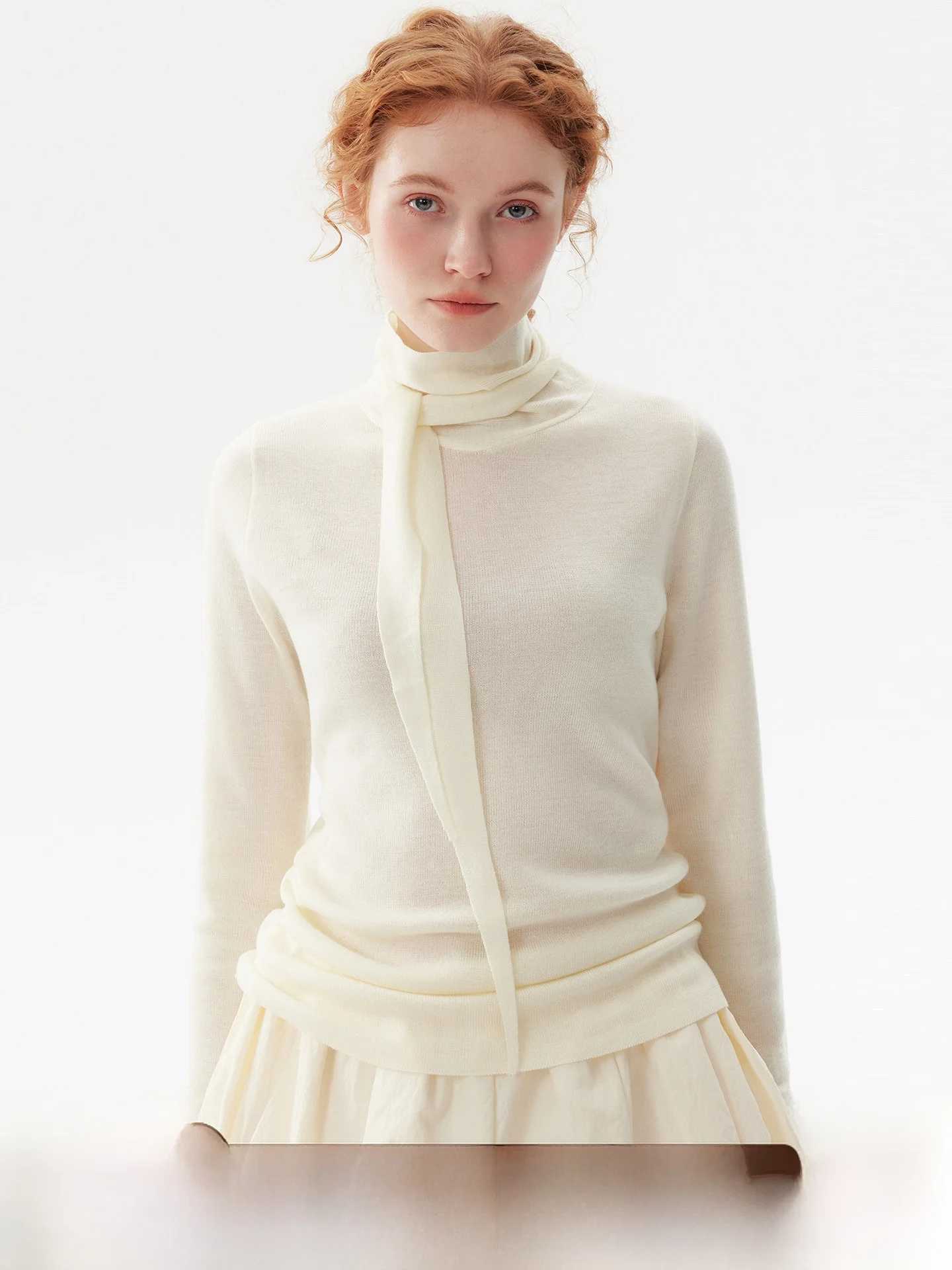 

Ele Camere Knitted Sweater Women's Soft Warm Long Sve Ne Warmer Inteated Design Faionable Base Layer Wool irt