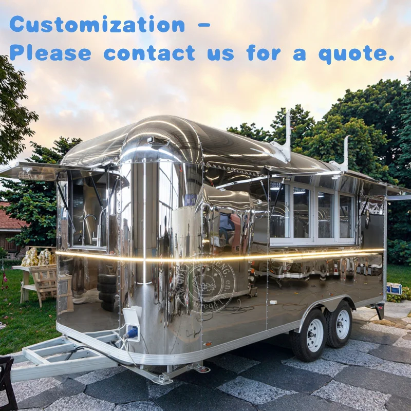 

Изготовление на заказ. Мобильный прицеп для еды из нержавеющей стали, прибор для приготовления закусок, гамбургеров и пиццы с грузовиками для еды и коммерческих нас