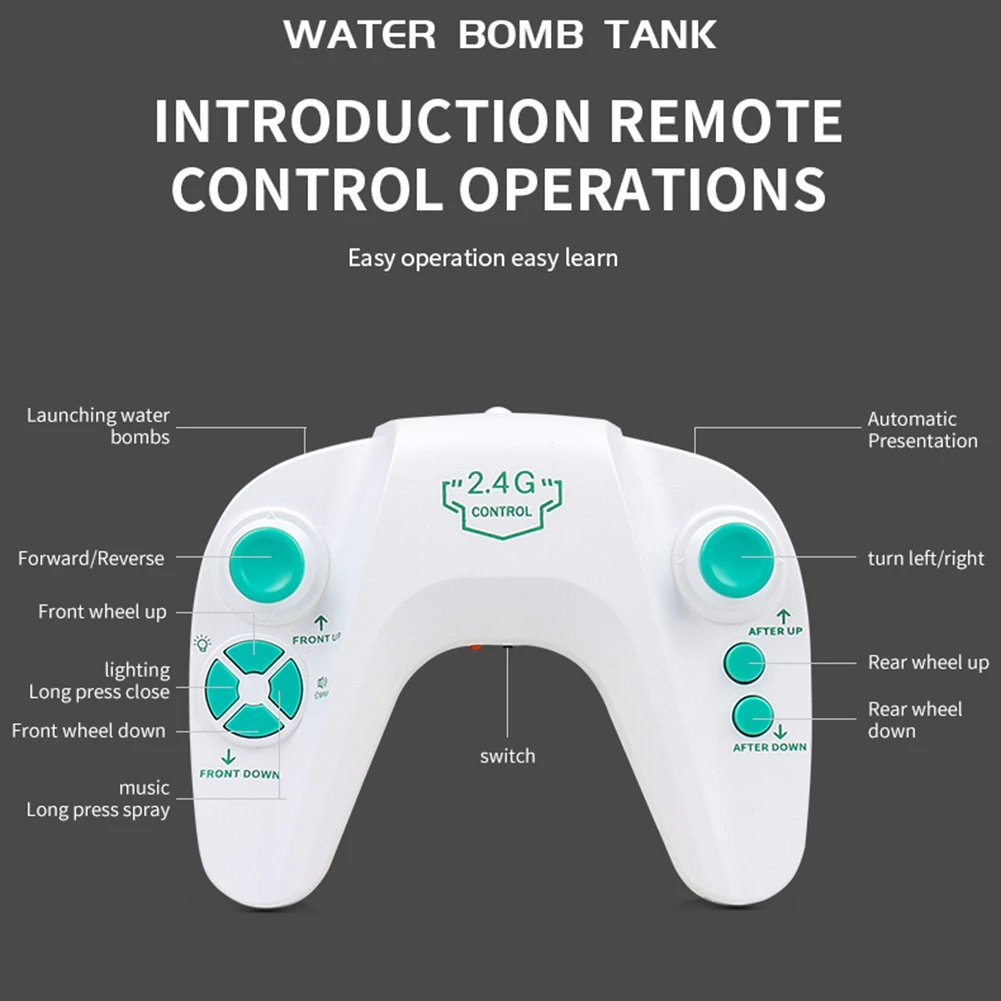 ODIES-RC سيارة كرة الماء روبوت الكلب رذاذ موسيقى خفيفة التحكم عن بعد لفتة الاستشعار 2.4G 360 الدورية اطلاق النار
