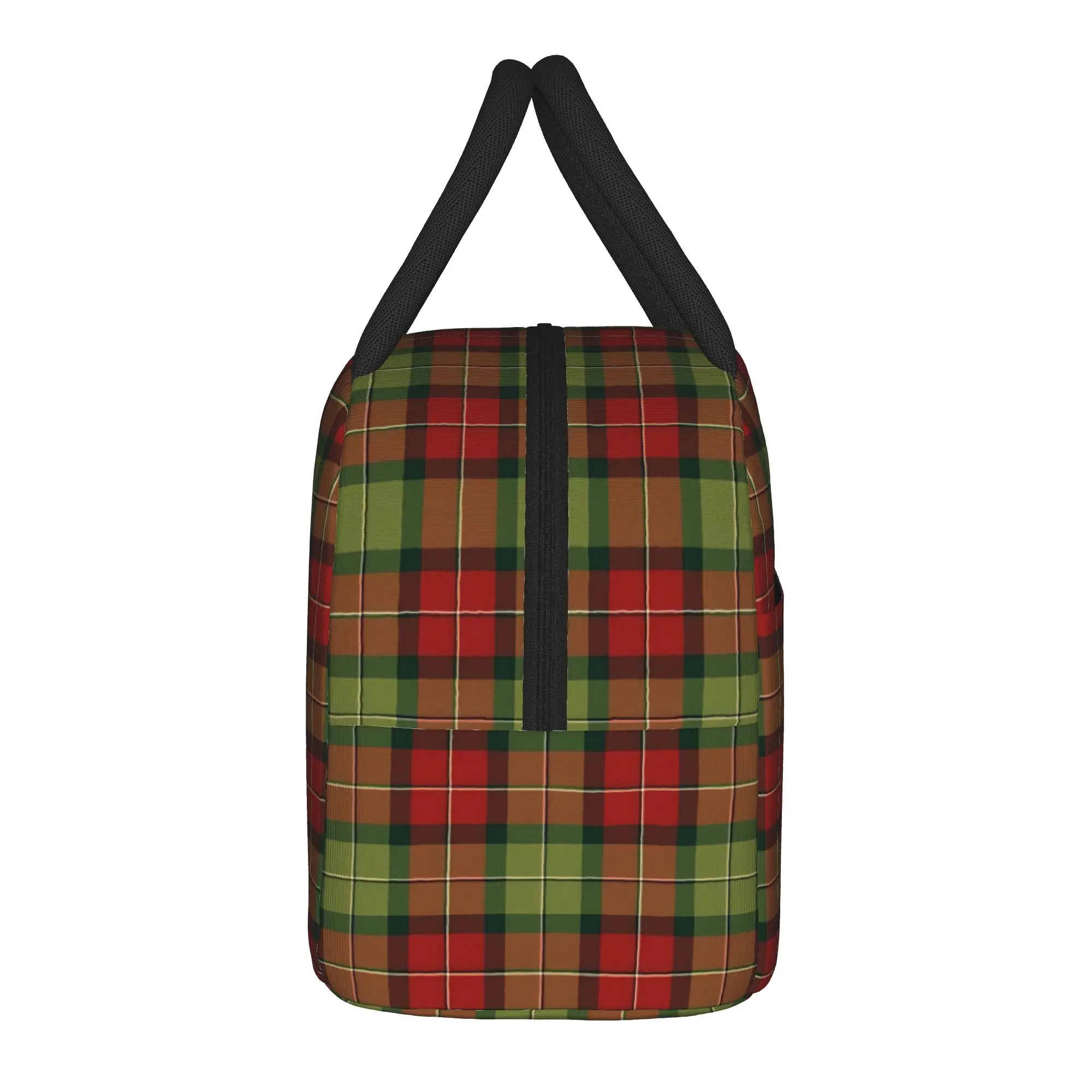 Rustic Christmas Plaid Tartan  Insulated Lunch Bag Large  Meal Container Cooler Bag Tote Lunch Box Office  Outdoor Men Women