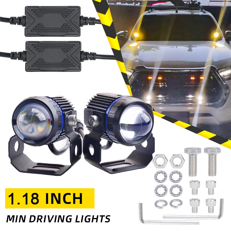 

Auxiliary Led Spotlights Automobile Fog Lights Lamp 12-24V White/Amber Flashing Additional Headlights For Motorcycle Led Lights
