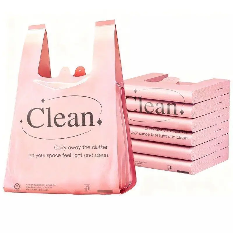 50PCS Thickened Drawstring Trash Bags Leak Proof Tear Resistant Fit For Kitchen Bathroom Office Daily Use