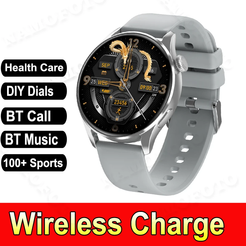 

Men Women Smartwatch 1.39'' Wireless Charge Indoor Outdoor Sports Fitness Wristwatch BT Calling Heart Rate Monitor Smart Watch