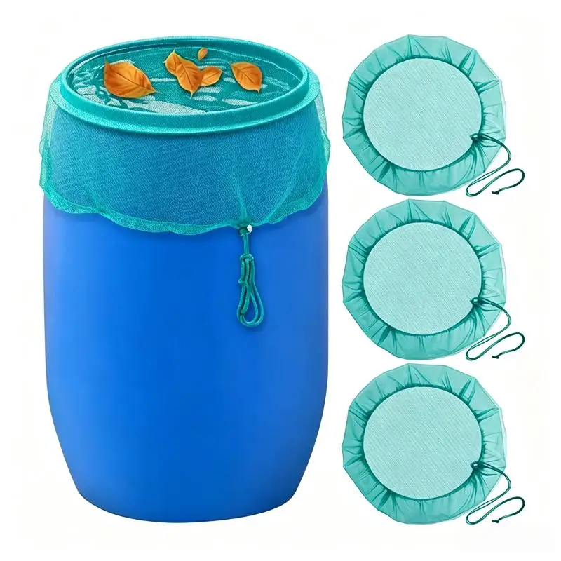 1Pcs Elastic Mesh Bucket Cover Dustproof Insect Leaf Proof Water Tank Protector For Outdoor Rain Tank Water Storage Bucket