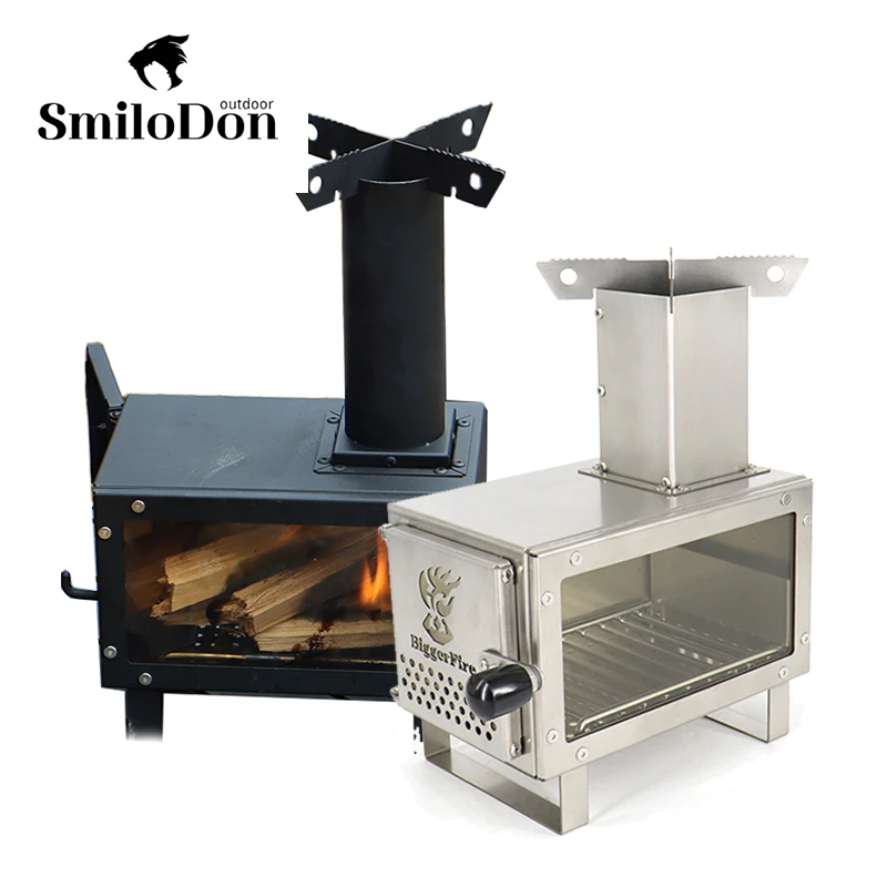 Smilodon-Outdoor Wood Stove Camping Firewood Brazier Picnic Cooking Heater Tent Mini Wood Burner Stainless Steel Furnace