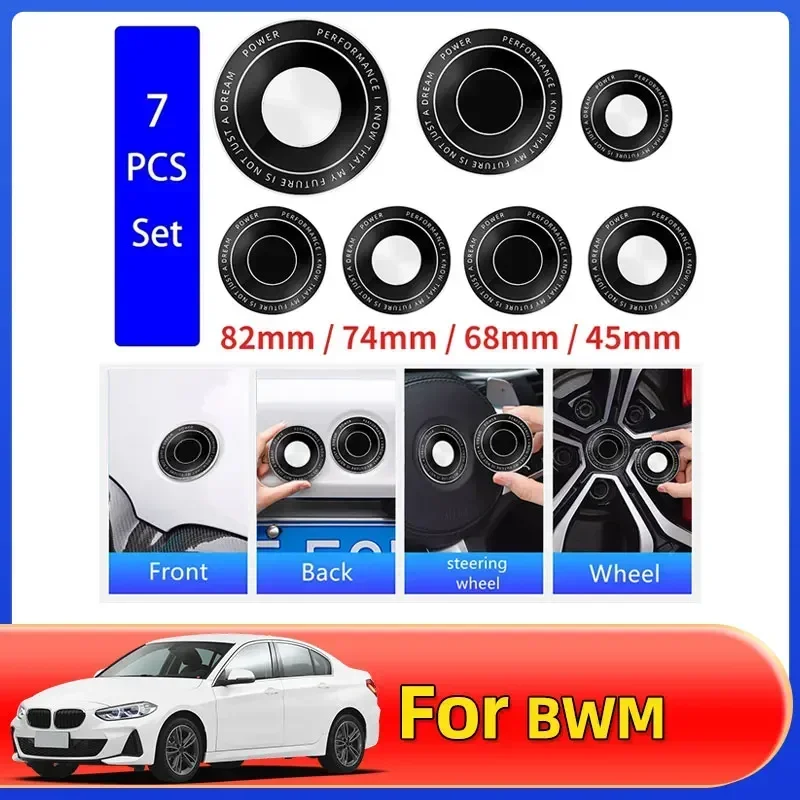 

7pcs 45mm 68mm 74mm 82mm Car Logo Front Hood Emblem rear boot badge for BMW E28 E32 E43 E52 E53 E63 E64 E93 E94 E87 F10 F20 F30