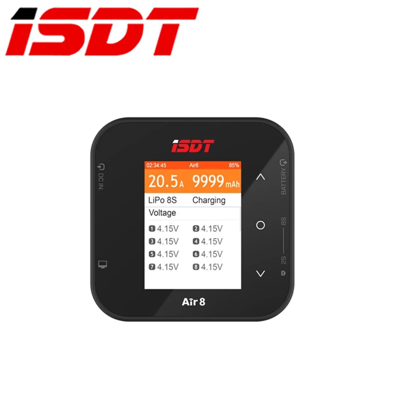 新しい ISDT Air8 Lipo バッテリー バランス充電器/放電器 20A 500W DC 1-8S Li-Po Li-Hv Li-Ion Li-Fe NiMH Ni-Cd Pb対応
