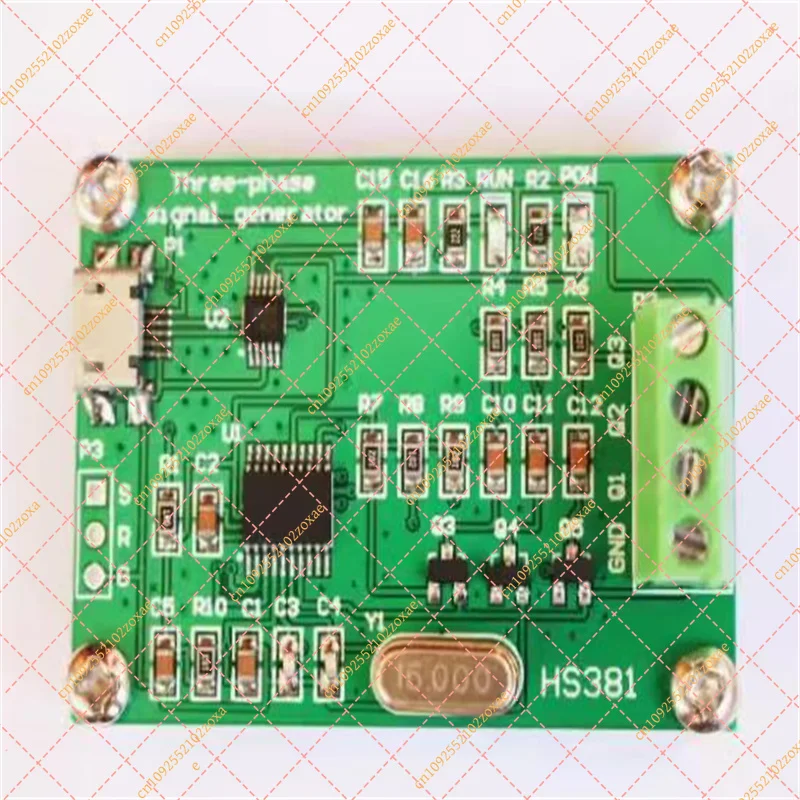 USB three-phase sine signal generator with adjustable phase range of 0-360 degrees and frequency range of 0.1-2000Hz