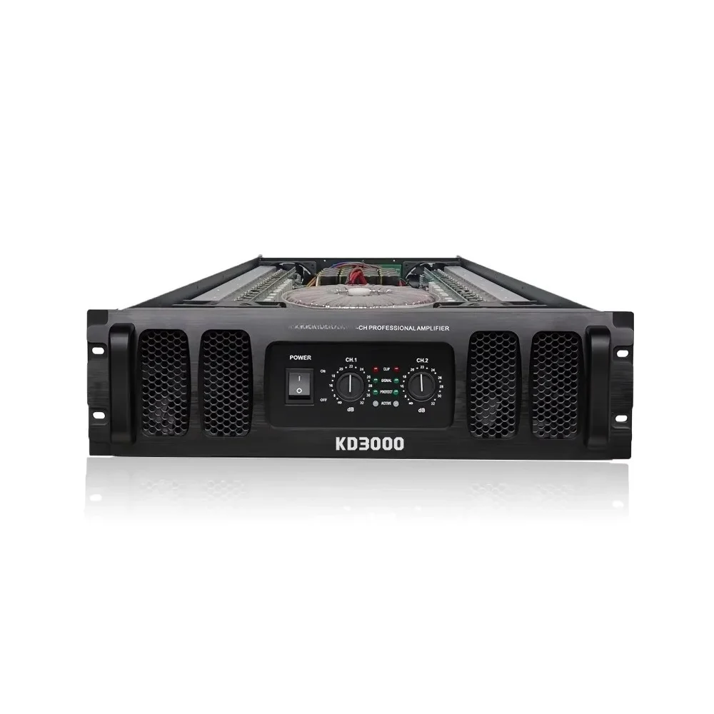 

Impressive 3000W Class H power amplifier for indoor/outdoor parties, rock concert venues, loud metallic sounds