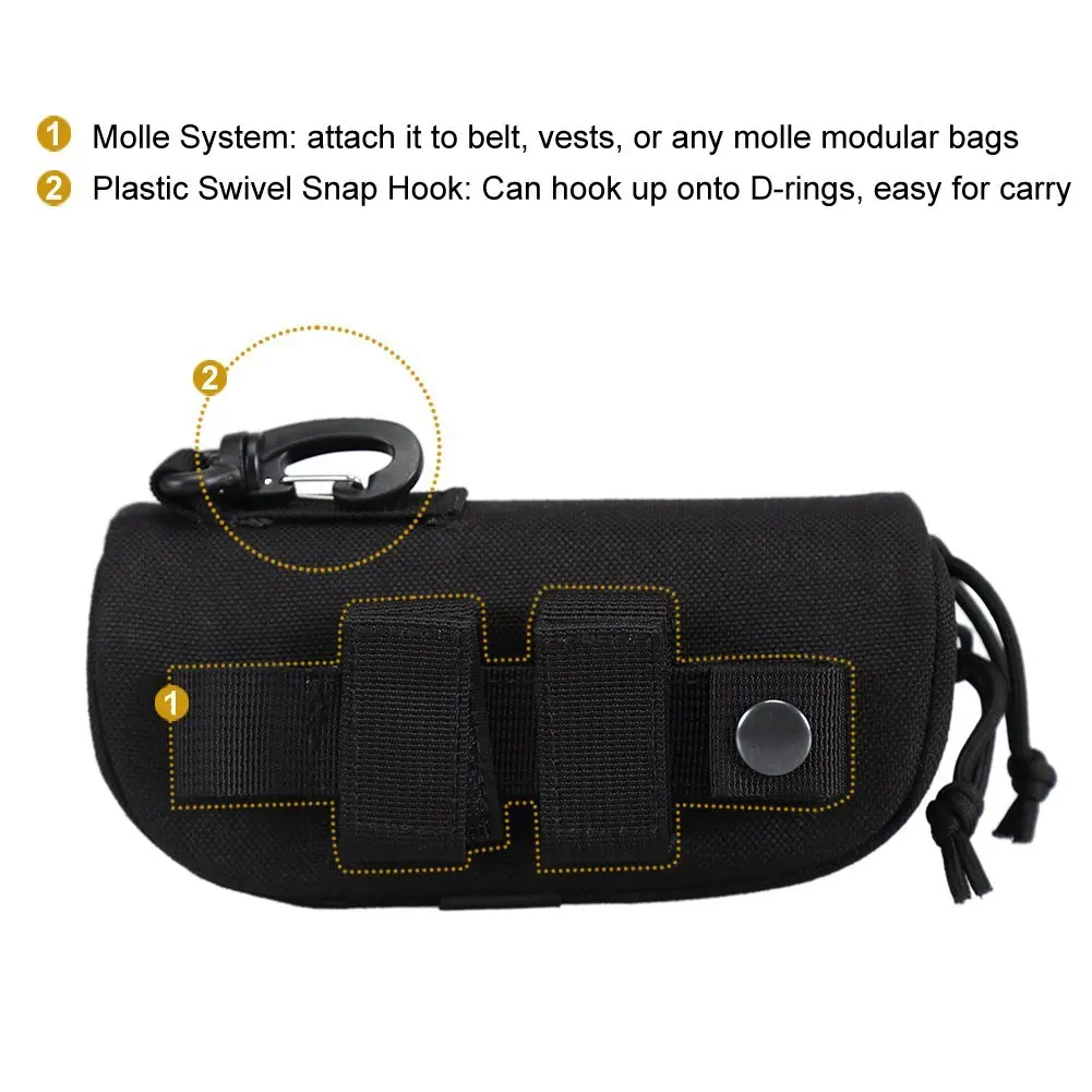 NEW MOLLE Sunglasses Eyewear Carry Tactical Glasses Shockproof Protective Box Portable Outdoor Camping Sunglasses Pouch