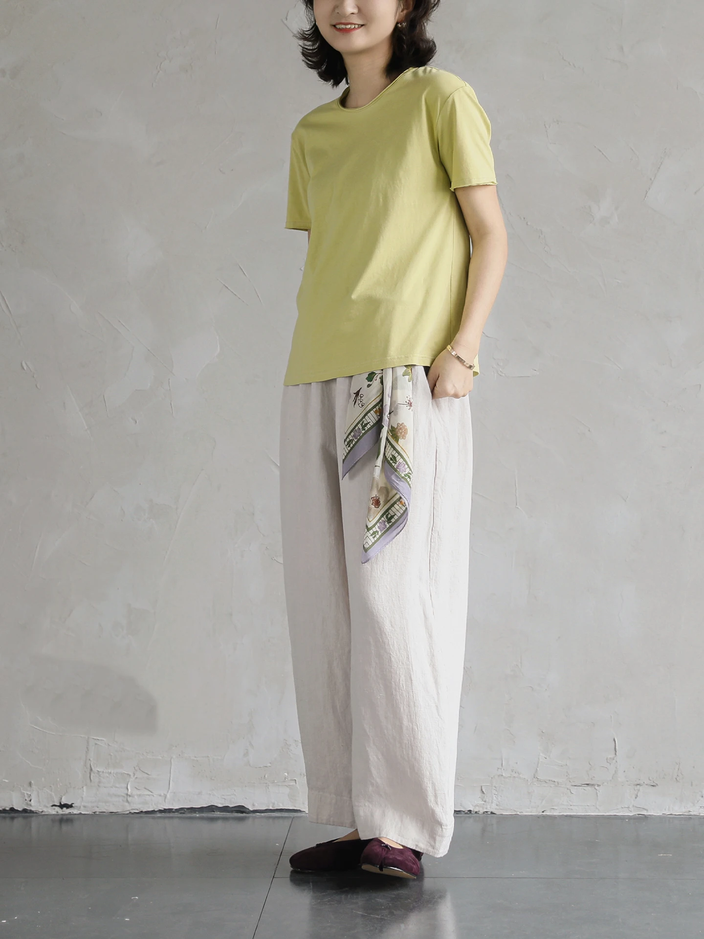 

Casual Hanflax Straight Leg Pants Women's Thin Long Trousers Slimming Concealing Drapey Feel Spring 2026 New Style Loose Fit