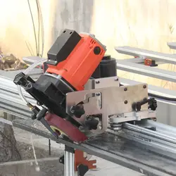 Raizi self propelled portable 45 degree 90 degree marble stone cutting machine wet circular saw with guide rail