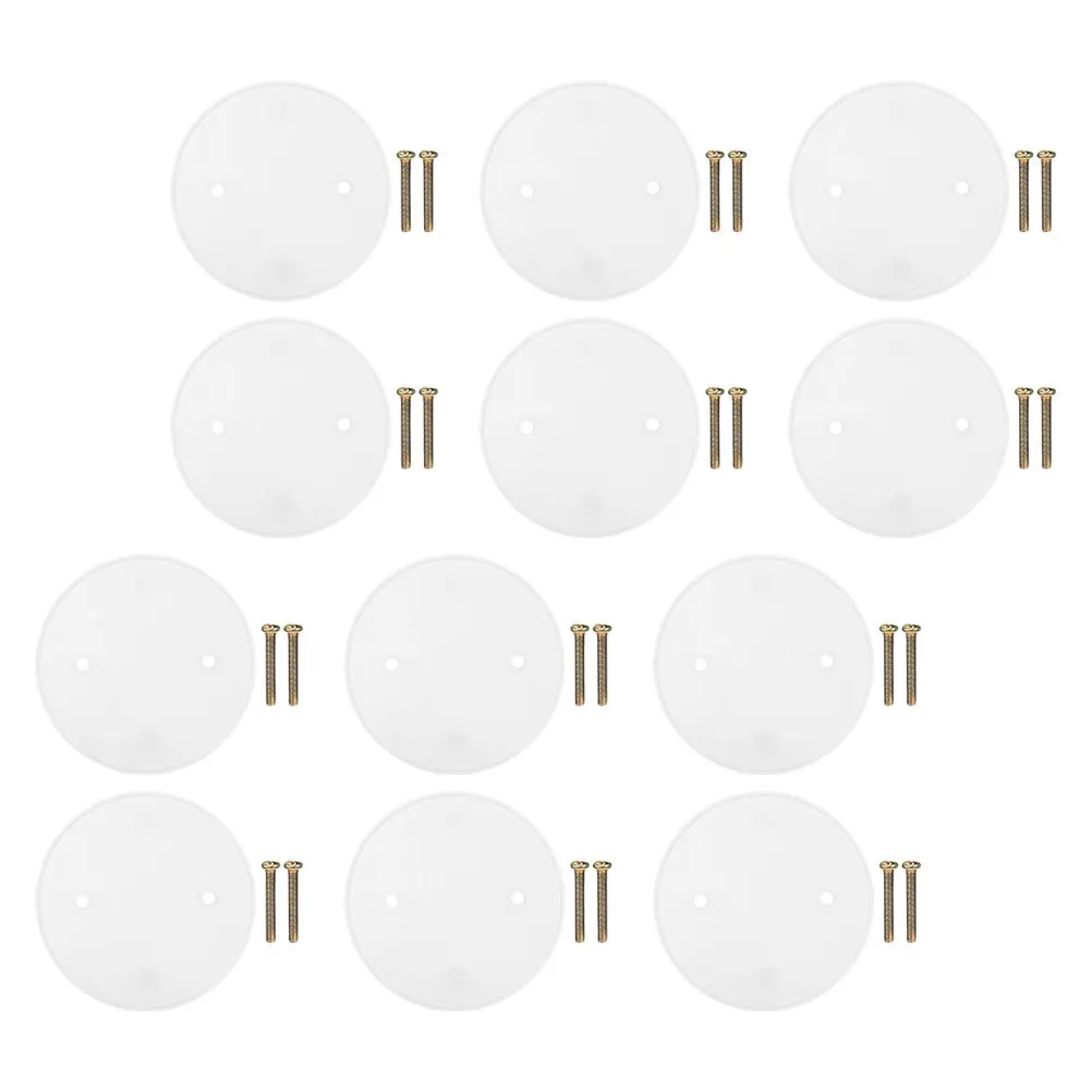 

12pcs Blank Cover Plate 4.32 Inch White Round Ceiling Trim Plate For Hole Concealing Plastic Wall Access Panel Cover For Home