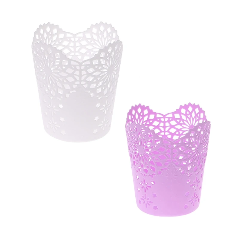 Hollow Flower Brush Storage Pen Pencil Pot Holder Container Desk  Gift