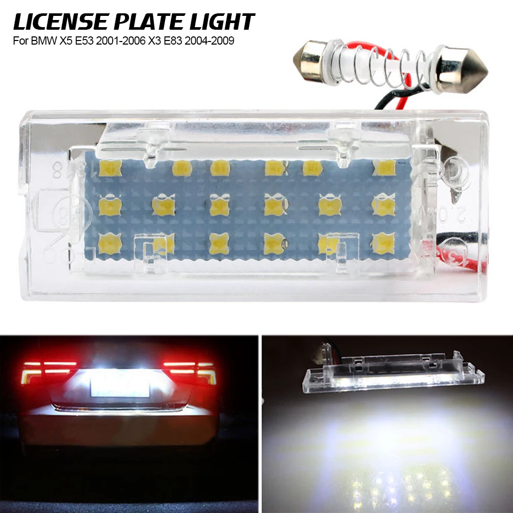 2pcs Canbus Full LED Number License Plate Light Error Free White For BMW X5 E53 2001-2006 X3 E83 2004-2009 License Plate Lights