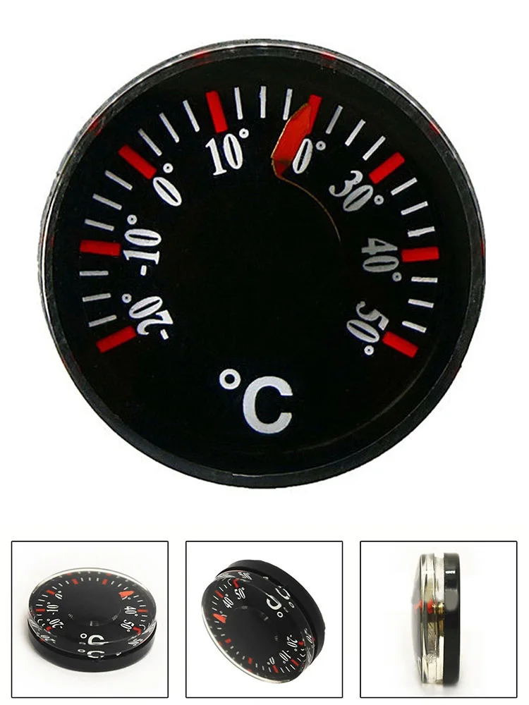 1PC 20/27mm High Precision Thermometer Casement Indoor Outdoor Wall Garden Dial Measurement Black Plastic Waterproof Thermometer