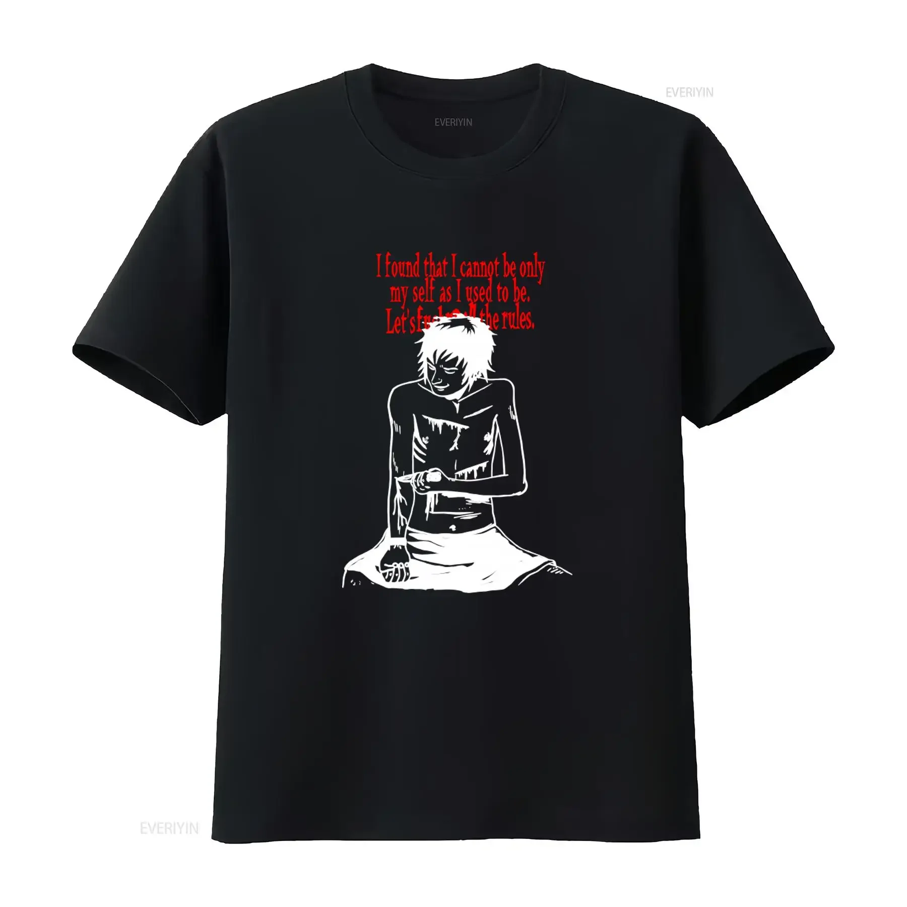 Vintage 90er Jahre Kuroyume Cockscrew Japanisches Metal-Band-T-Shirt mit einzigartigem Aufdruck, Vintage-Waschung, Designerkleidung, Stretch-Passform für Herren