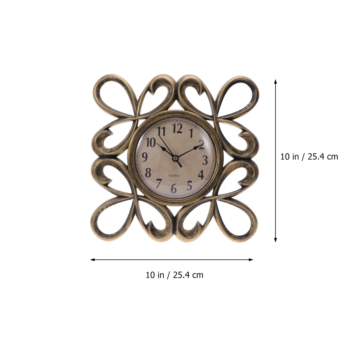 

Vintage 10-Inch Hollowed-Out Silent Wall Clock Large Decorative Dial Clock for Bedroom Living Room Kitchen Cafe