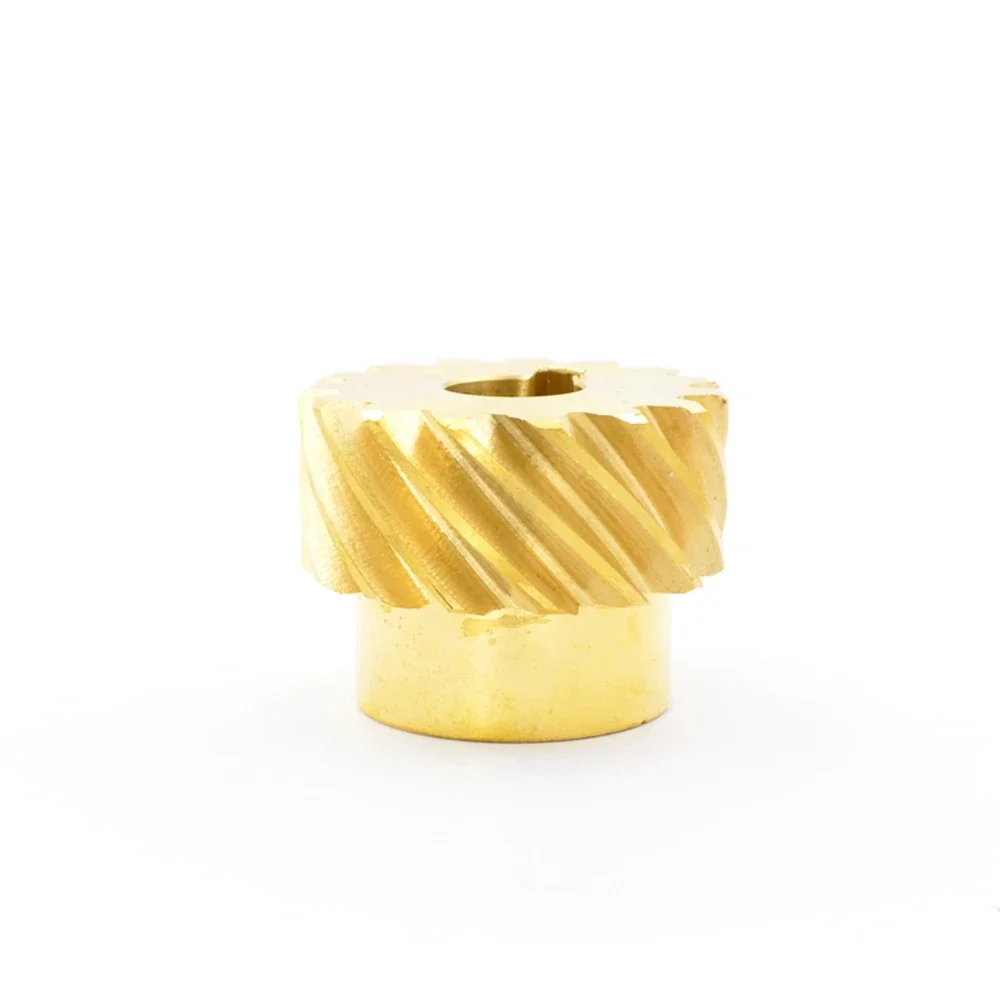 Brass Staggered Helical Gear 1M/1.5M 10/13/15 Teeth Keyway 45-Degree Helical Gear Parts