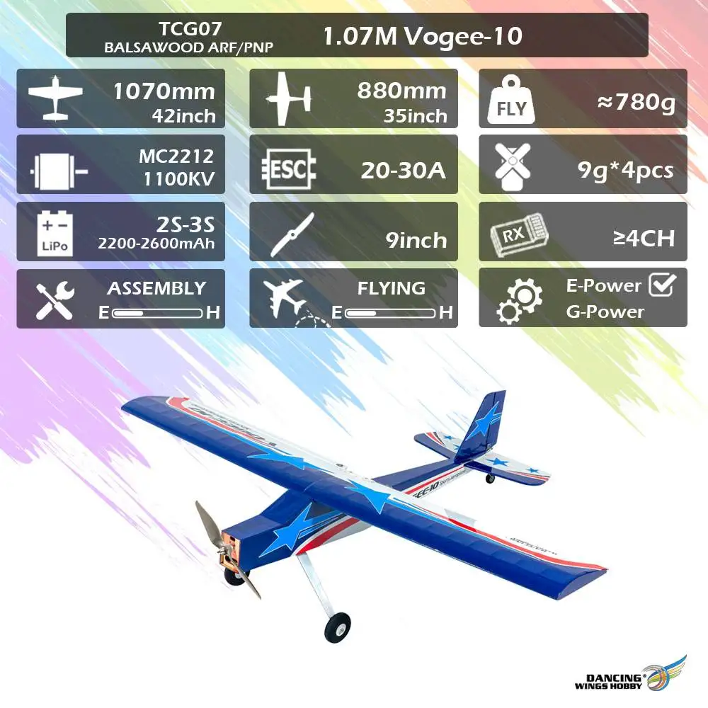 Il Vogce TCG07: Il Miglior Aereo RC per Principianti con Ala in Legno di Balsa