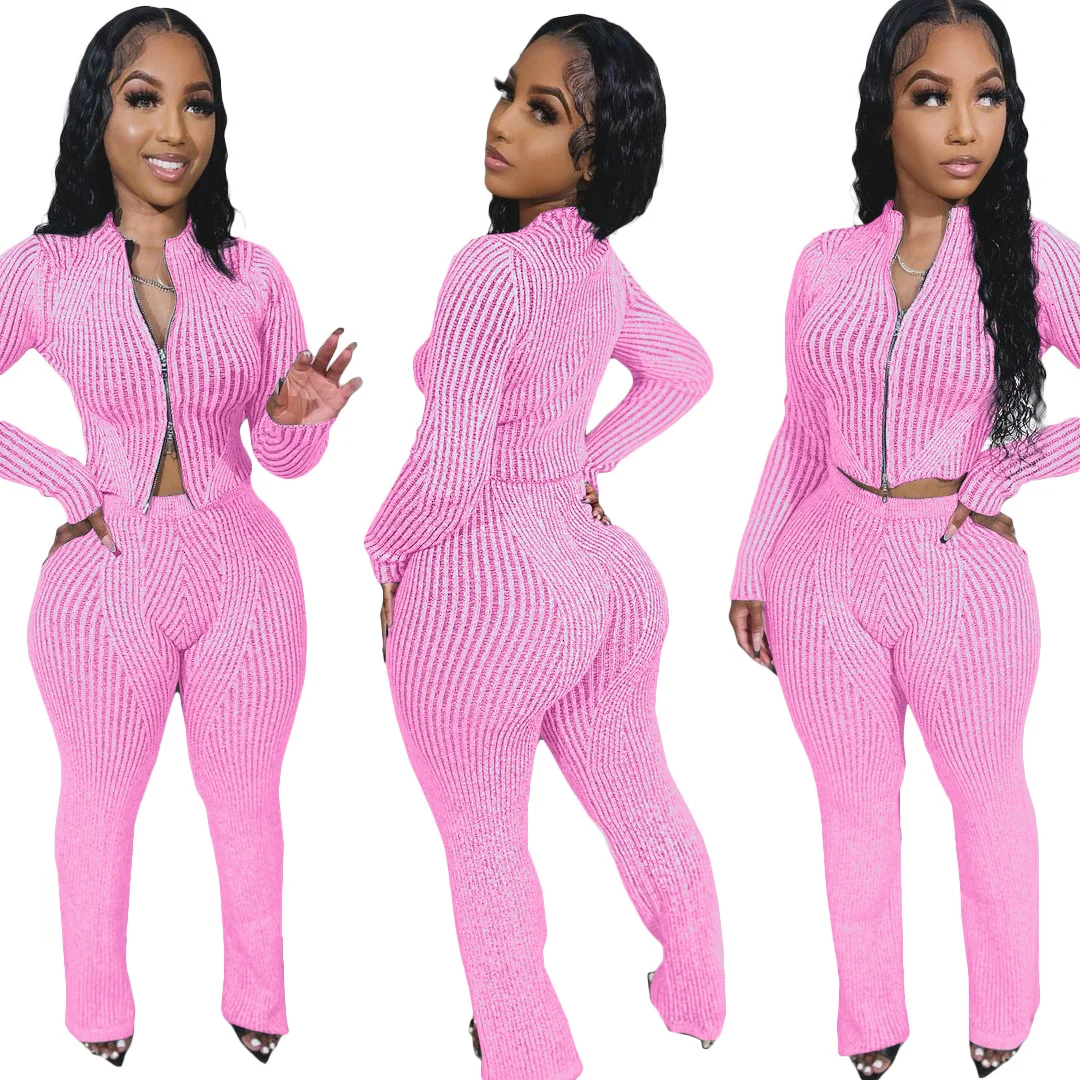 2024 Street 2 Piece Set Pink Letter Hoody Sweatshirt Top + Stacked Sweatpants Suits Casual Sport Outfits Spring Tracksuit Suits