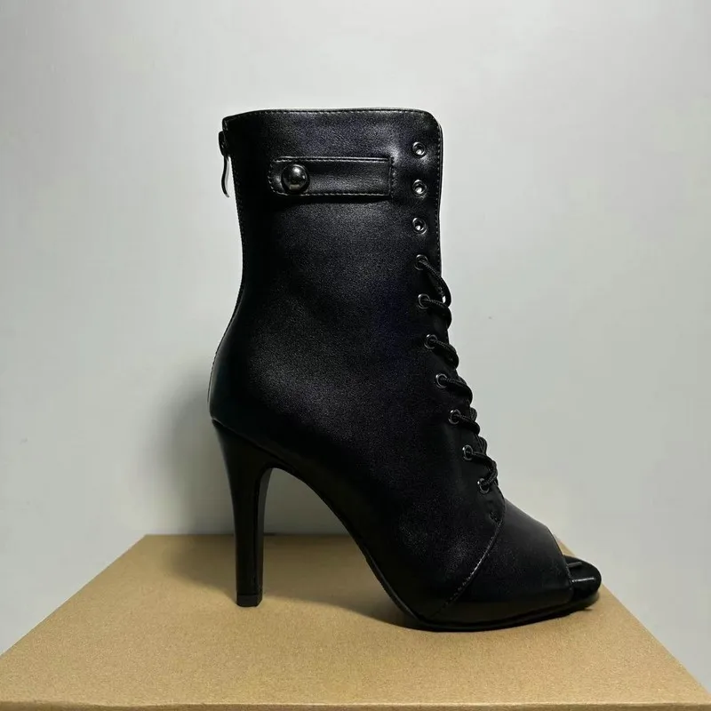 أحذية الحفلات المثيرة Hoge Hakken Stiletto Vrouwen قاعة الرقص اللاتينية الكعوب Schoenen Zwart اللمحة تو Schoenen Maat 46