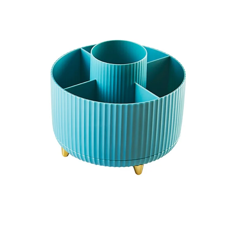 Desk Pencil Pen Holder 360° Rotating Pencil Organizers for Desk Storage Stationery Supplies Organizer Pencil Cup - Blue