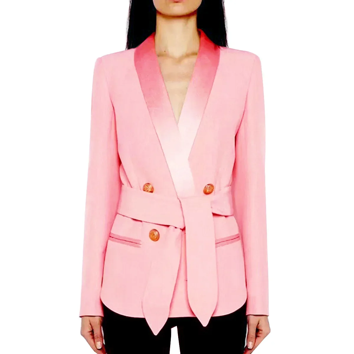 New fashion Rose Button blazer Long Sleeve Women's Suits Double Breasted Buttons Casual Women Blazers