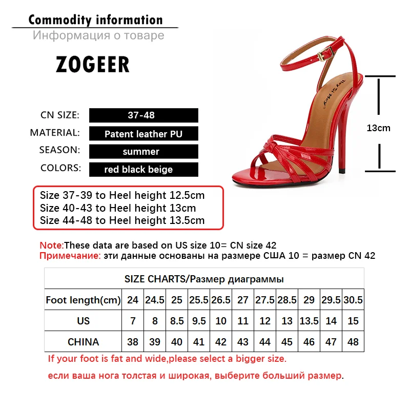 Sexy High Heels Sandals Women Ankle Straps Fashion Summer Gladiator Flip Flops Black Red Party Wedding Shoes Lady Plus Size 48