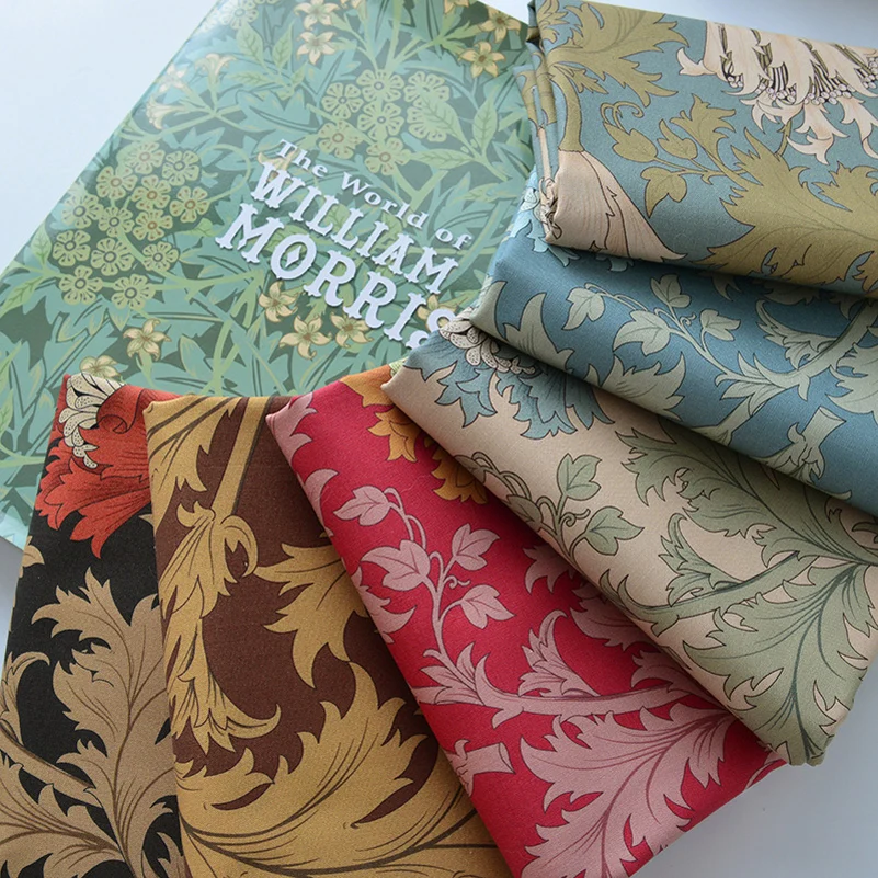 William Morris Fabric Cotton Digital Printing Classic Flower Printed Handmade Crafts Supplies Per Half Meter