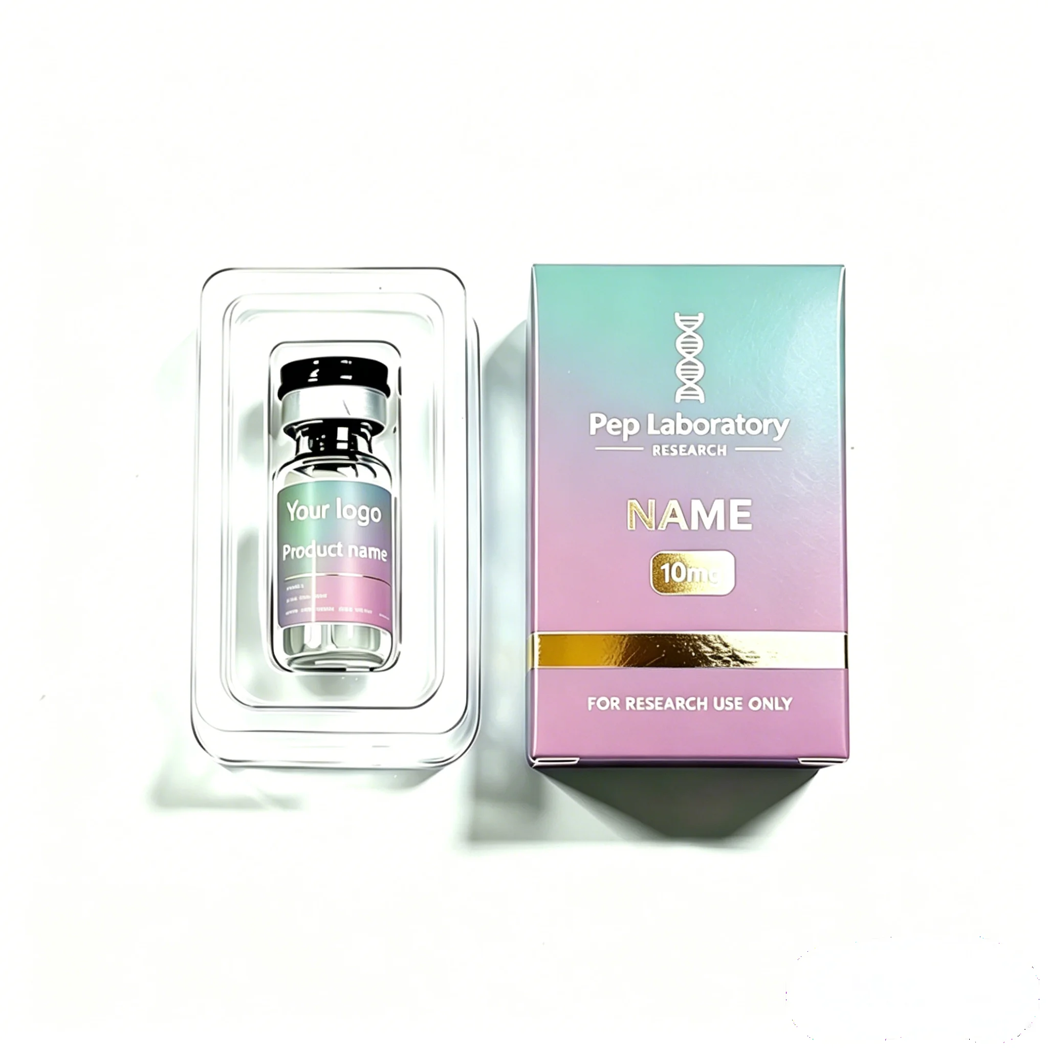 Safe Non-toxic Vinyl Labels,Complete Custom Peptide Decal & Box Set for 3ml 5ml 10ml Personal Care Packaging
