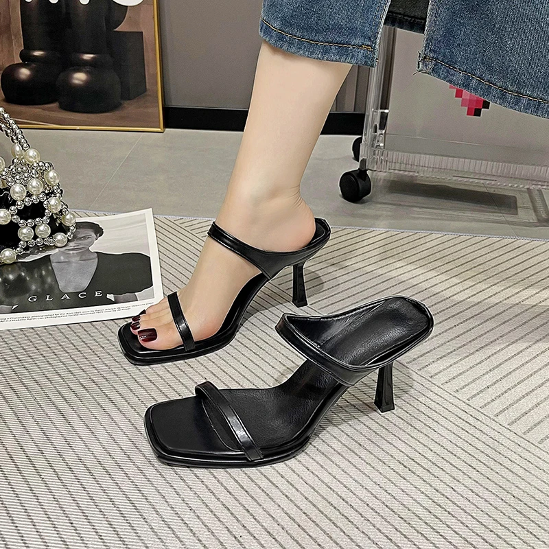 Summer Fashion French Square Toe Ladies Sandals 2026 New Stiletto Design Sandals Comfortable Office Ladies High Heels Selling view 2