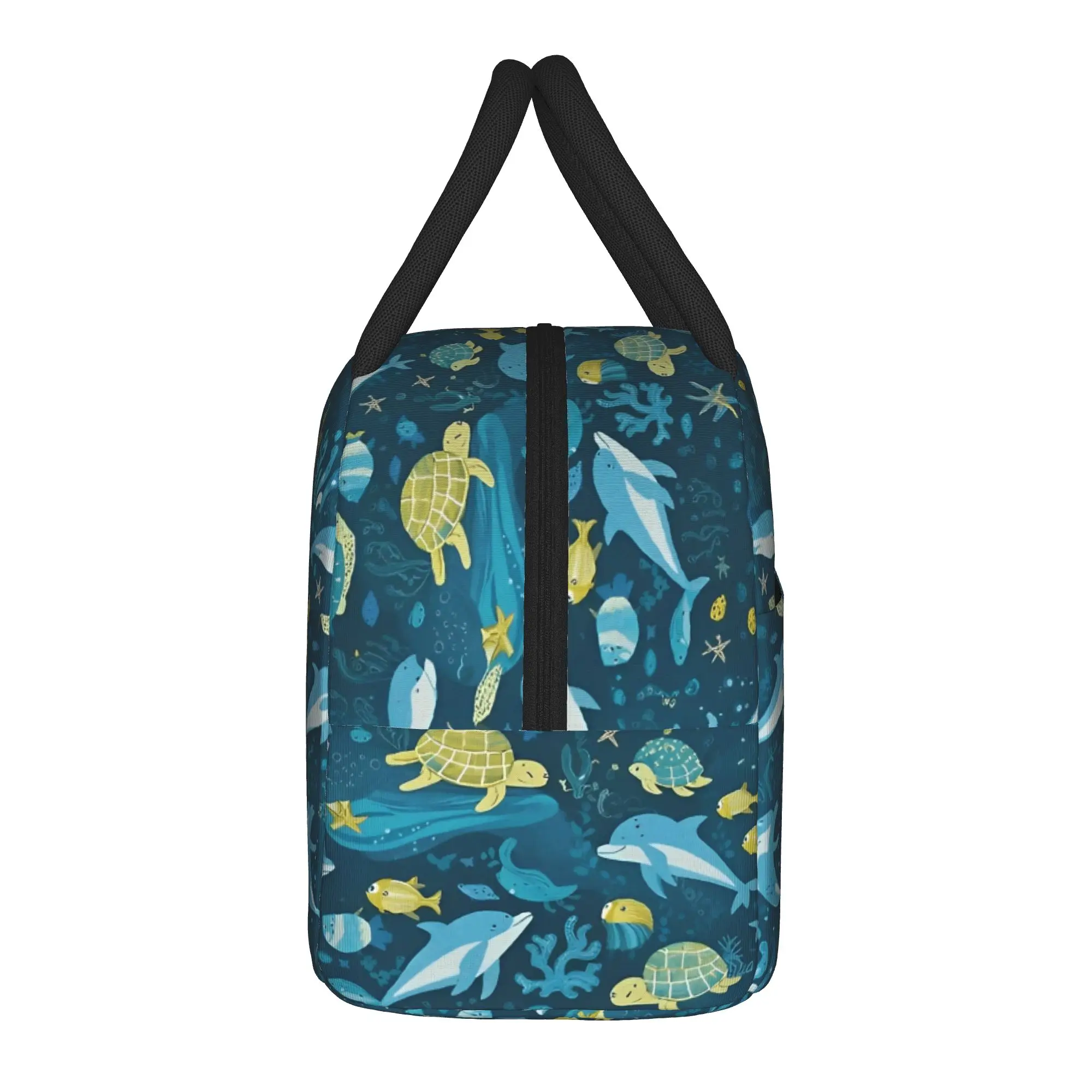 Dreamy Glow Insulated Lunch Bags Thermal Bag Reusable,Meal Container Starry Whale Sharks High Capacity Tote Lunch Box Food Bag