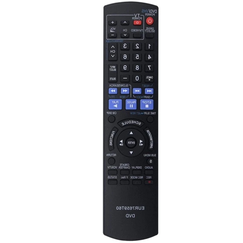 SQPP-For Panasonic DMR-EZ475VK DMREZ47K DMR-EZ47K DVD VCR Recorder Player Remote Control Replacement EUR7659T60