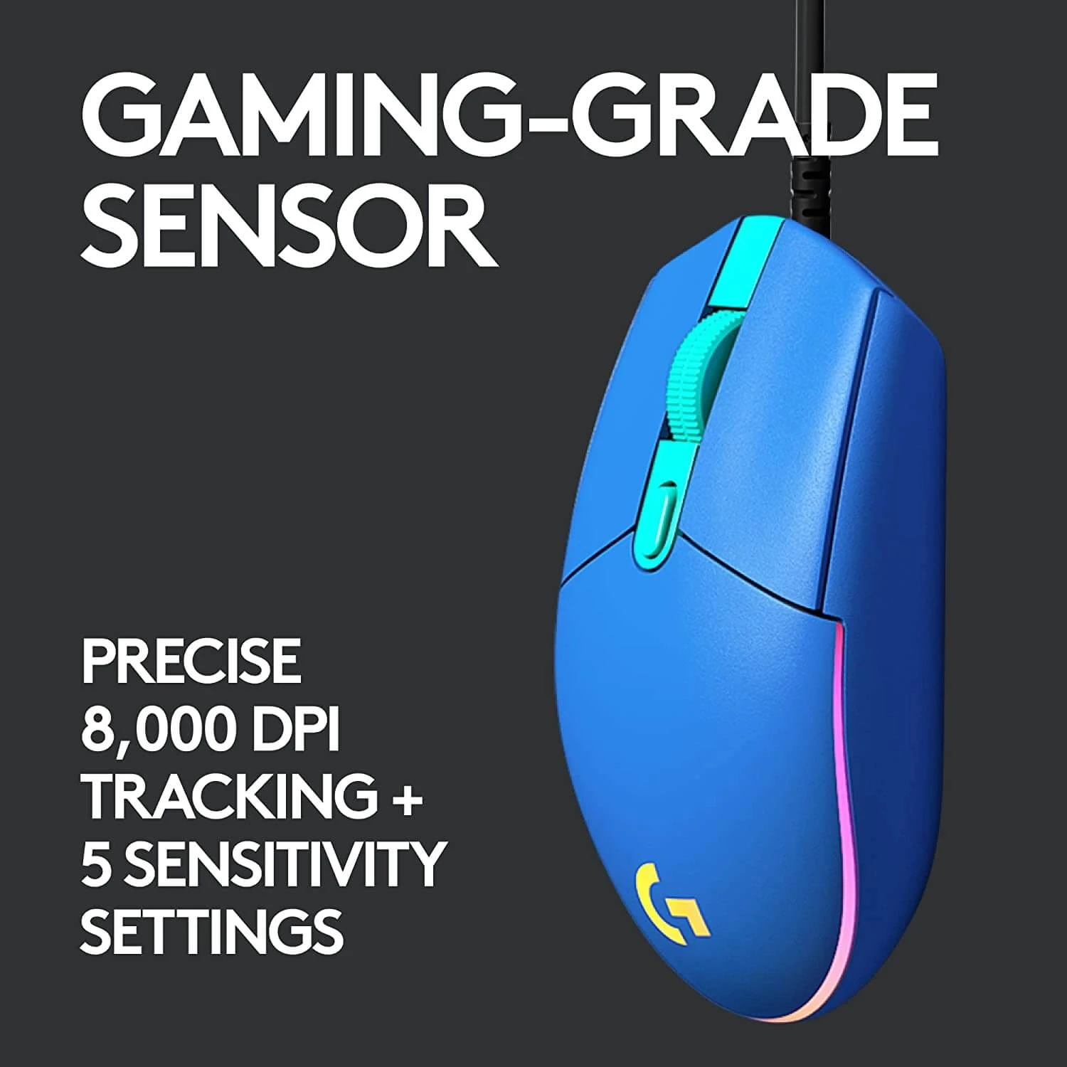 Logitech G203 wired mechanical gaming mouse  Luminous Backlit USB Wired Gaming Mouse for Desktop PC Laptop Office Computer Gamin