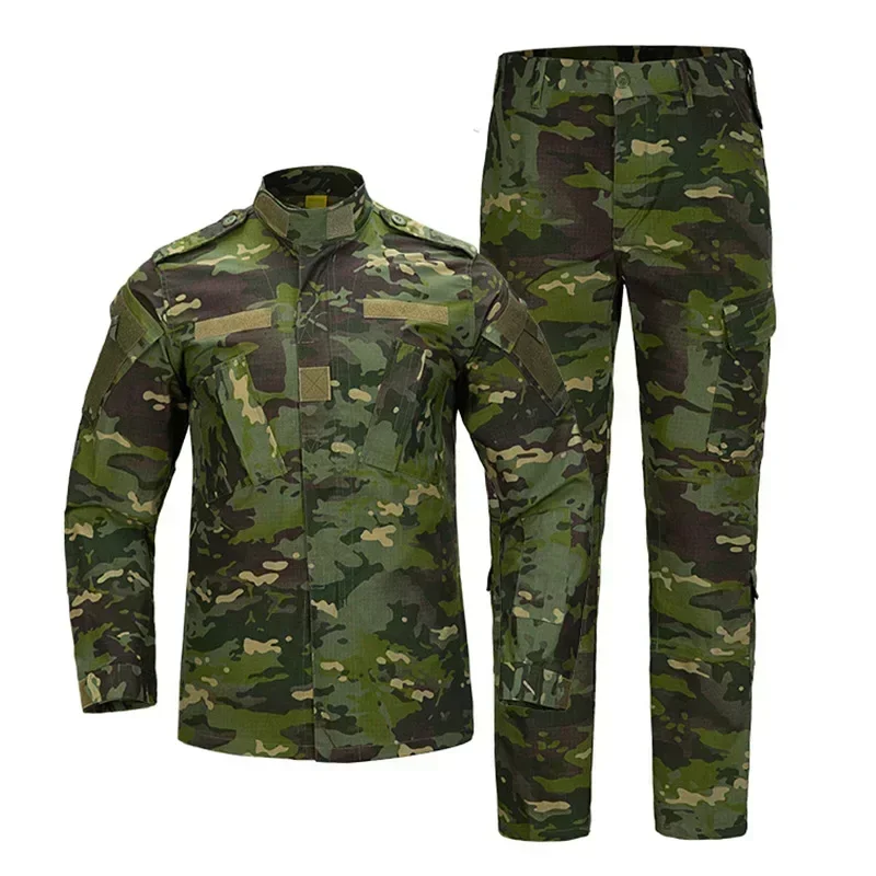 Tactical Uniform Hunting Wear-resisting Combat ACU German Camo Green CP Training Outdoor CS Team Air Gun Color Bullet Equipment