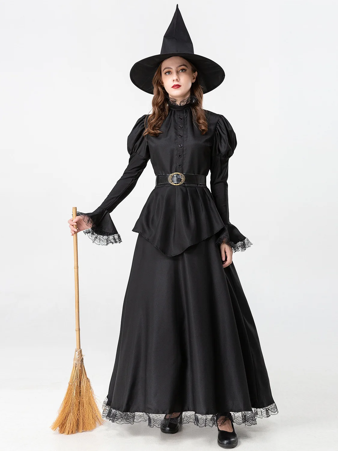 

New Women's Bla Witch Costume Set loween Role-plang Clothing Ladies' Faionable Traditional Chinese Stage Outfit