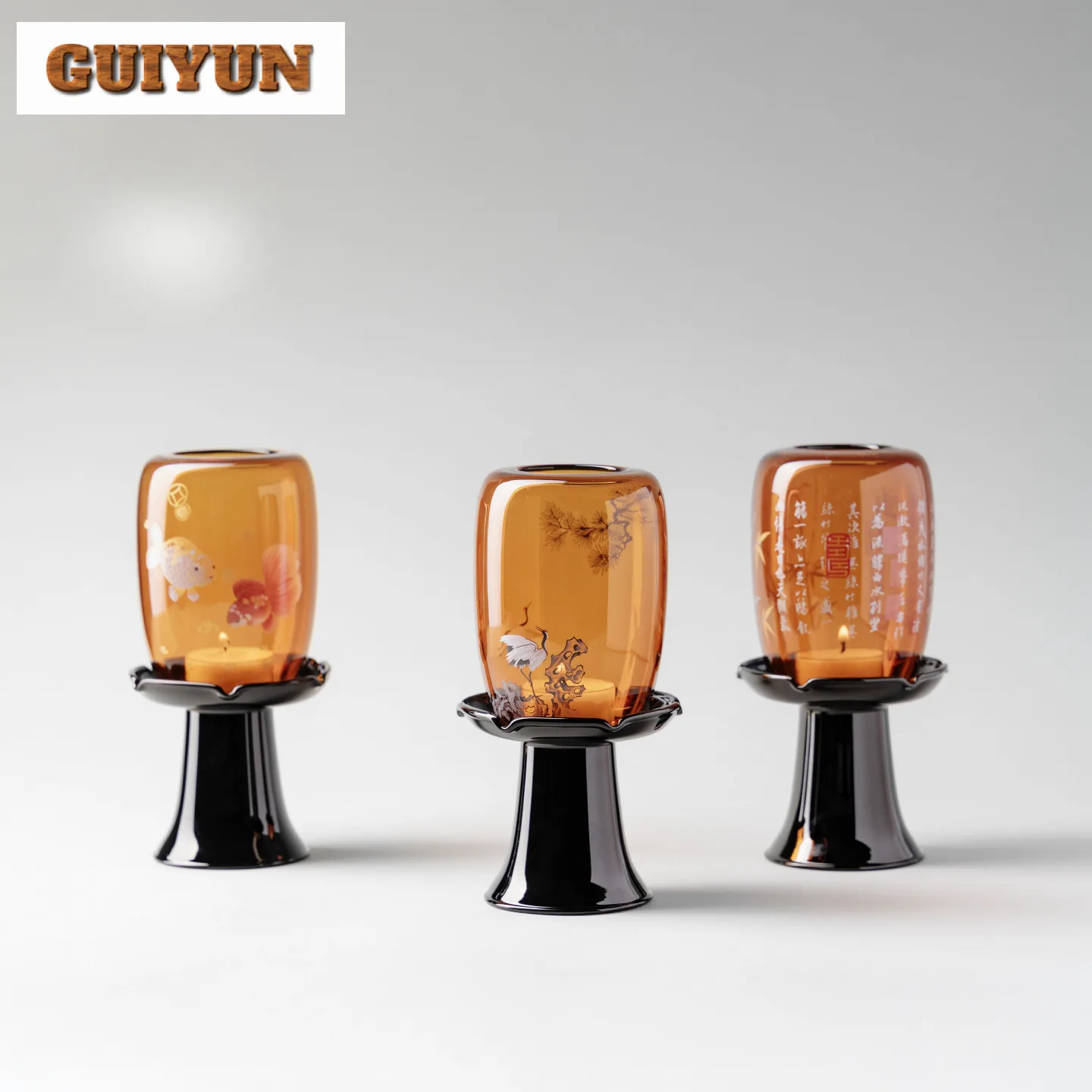 

Forbidden City Chinese Style Glass Candle Holder Boutique Scented Aromatic Candles Candle Lights Teaware Centerpiece Collection