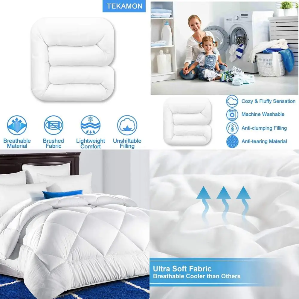 

Всесезонное одеяло-комфортер размера «Queen», зимнее теплое стеганое одеяло-вкладыш с альтернативой пуху, с петлями, коллекция Luy Reversible или Hotel, W