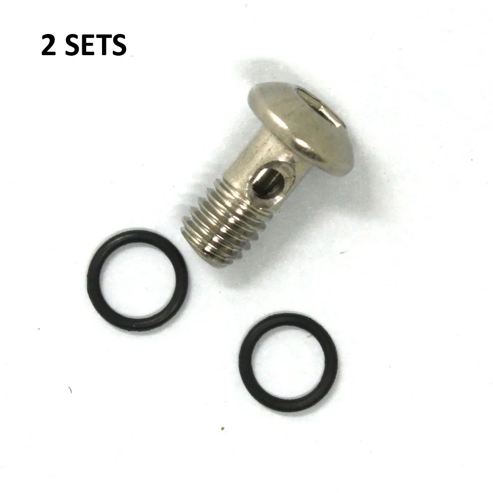 Silver Color High Qualitymaterial Brake Banjo Bolt For-SHIMANO XT M8020 XT M8100/SLX M7100 BRAKE HOSE Screw +Seals