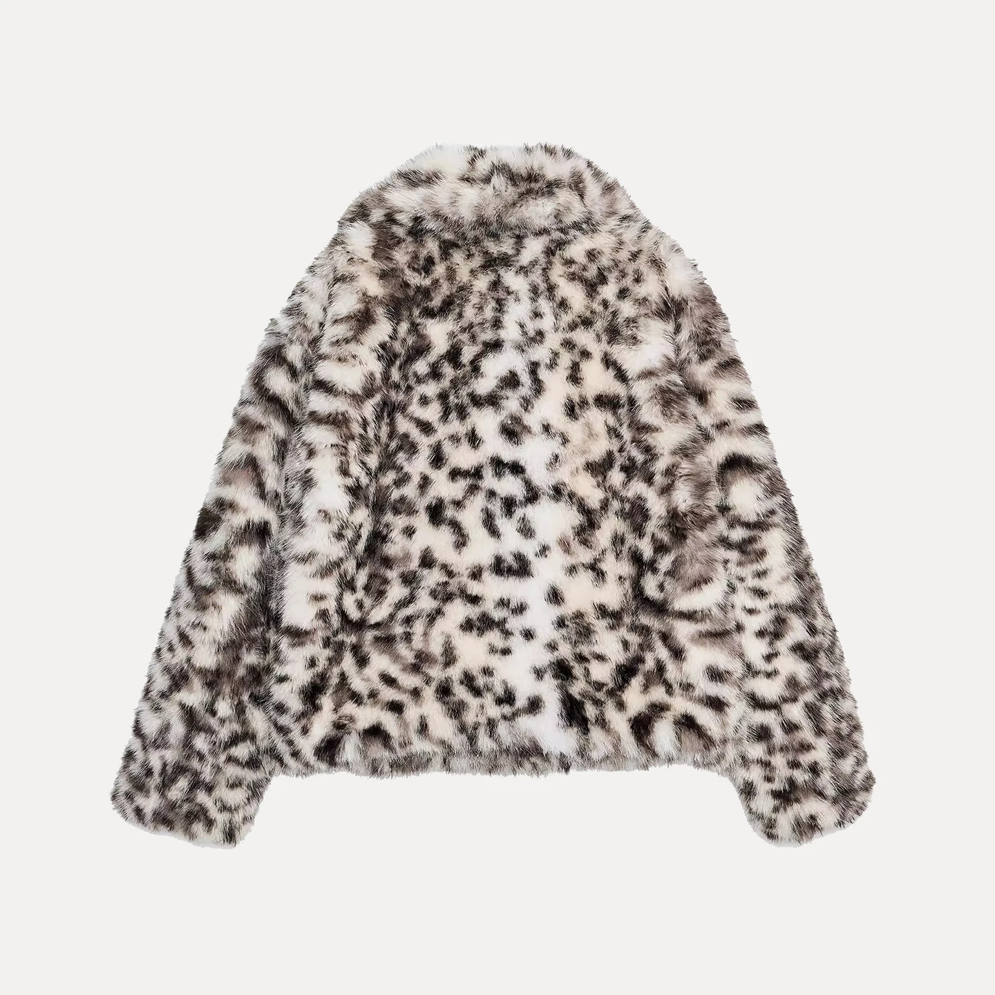 Z 2025 新ファッションアニマルプリント人工毛皮ジャケット レディースアウター 長袖ルーズフィット通勤スタイル秋コート