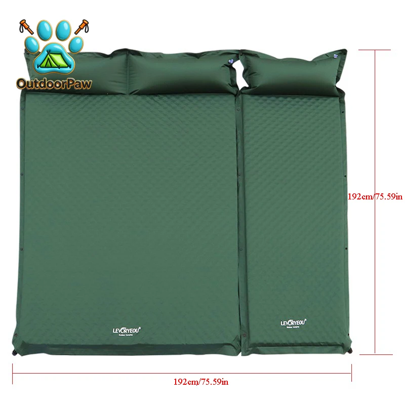 1-3Persons Thick 5cm Automatic Self-Inflatable Mattress Cushion Pad Tent Camping Mat Comfortable Bed Heating Lunch Rest Tourist