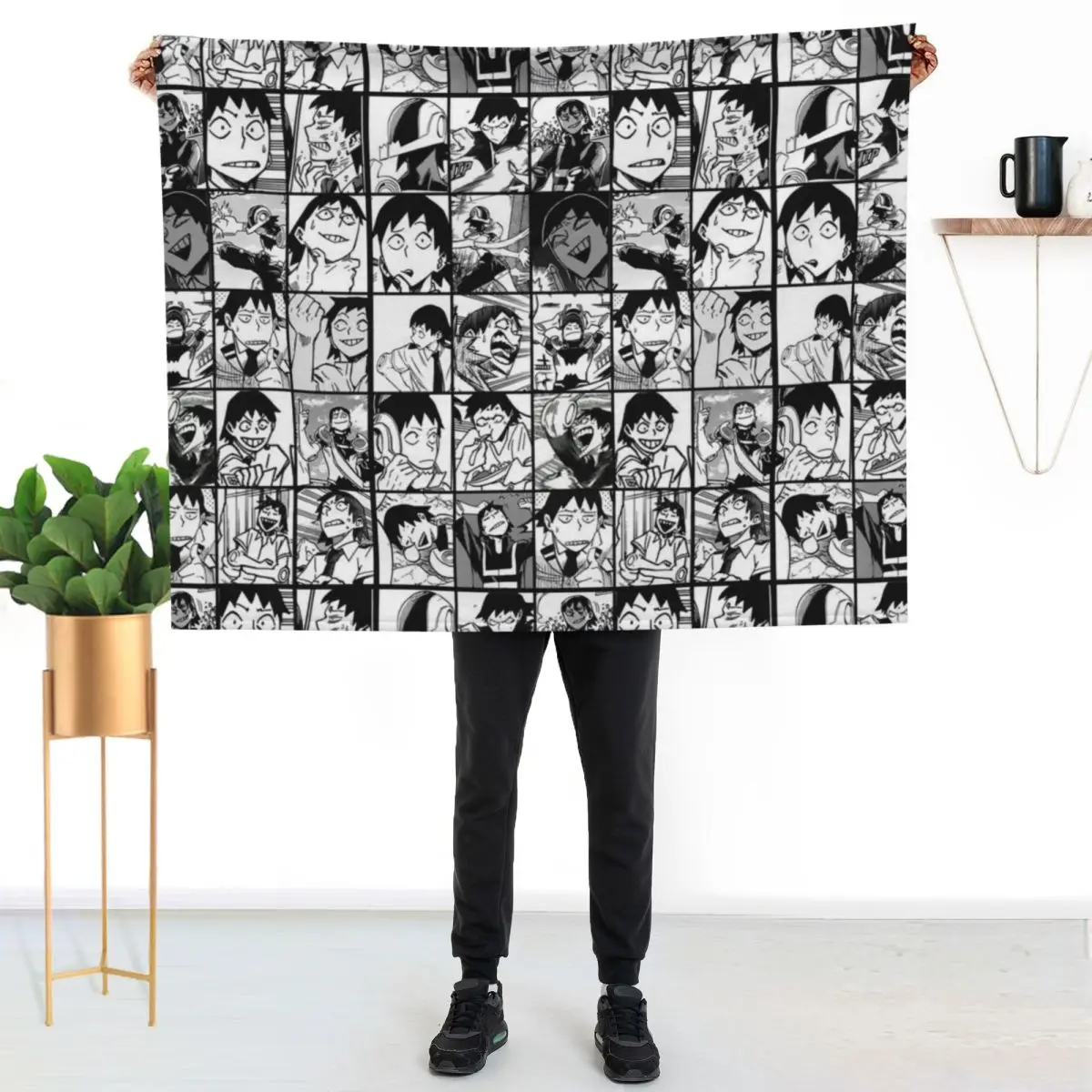 Sero hero- manga panel collage Throw Blanket warm for winter halloween bed plaid anime Softest Luxury Designer Blankets