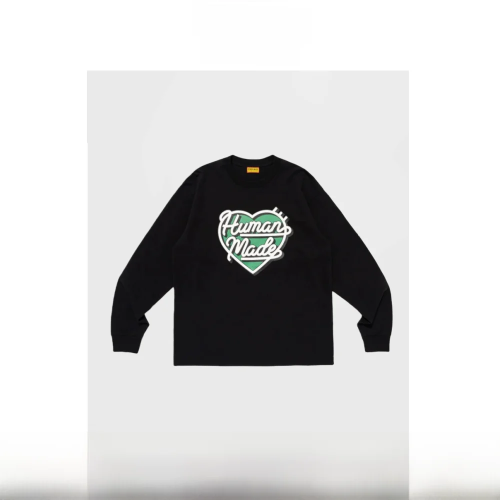 

Длинная футболка из бамбукового хлопка, базовый слой, винтажный японский стиль, с узором в виде сердца, влагопоглощающая, для осени и зимы